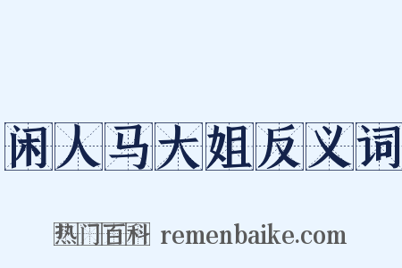 闲人马大姐反义词是什么意思的图片